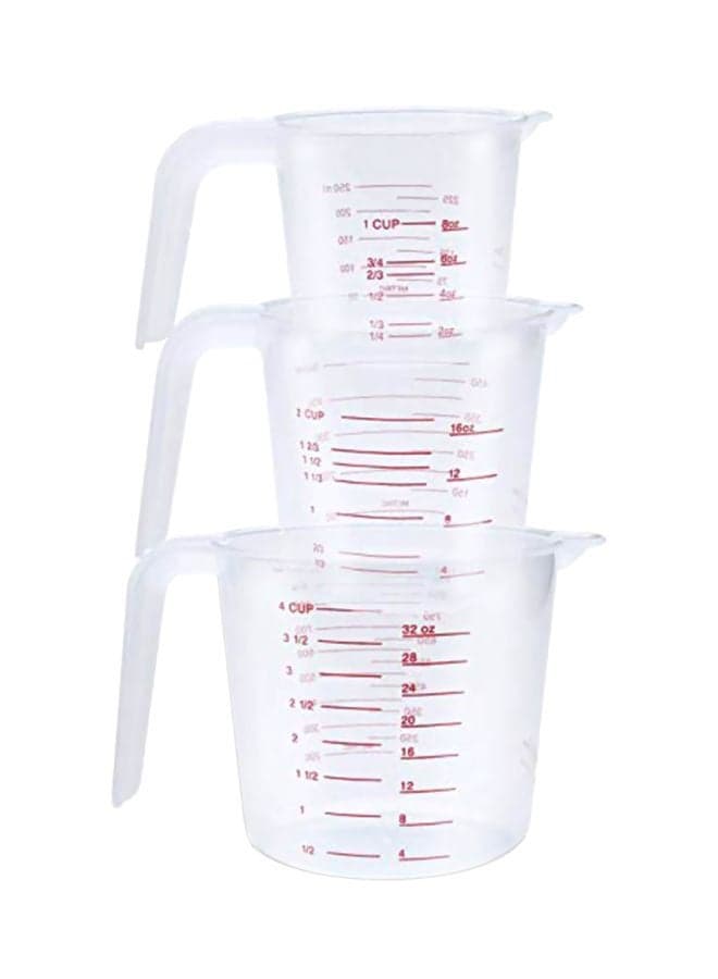 3-Piece Plastic Measuring Cup Set Clear