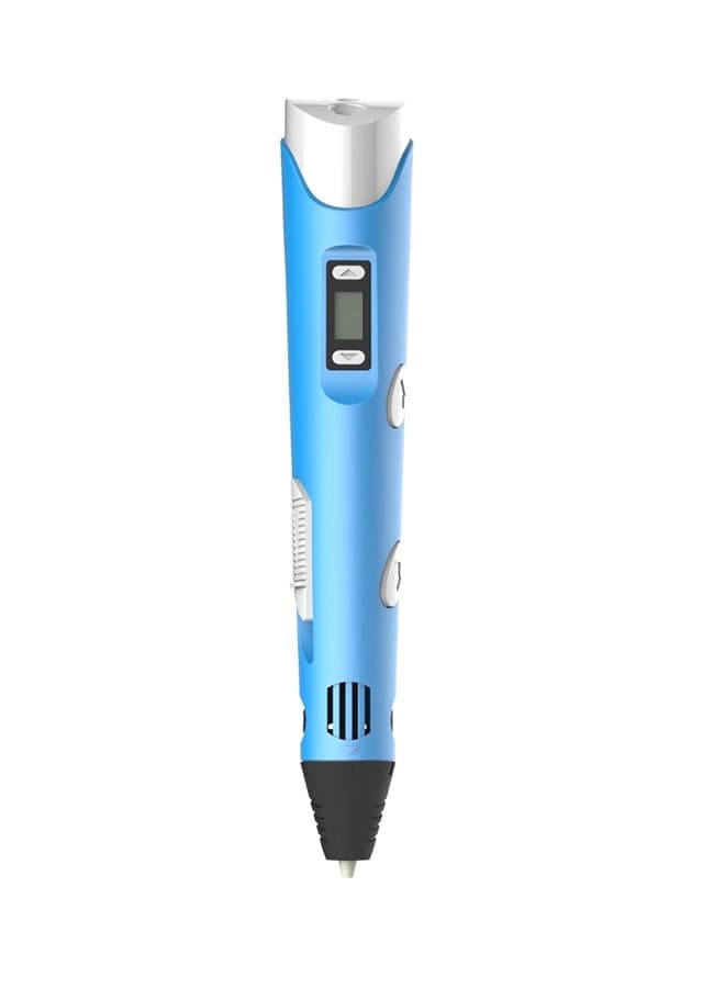 LED Display 3D Printing Pen Blue/Silver