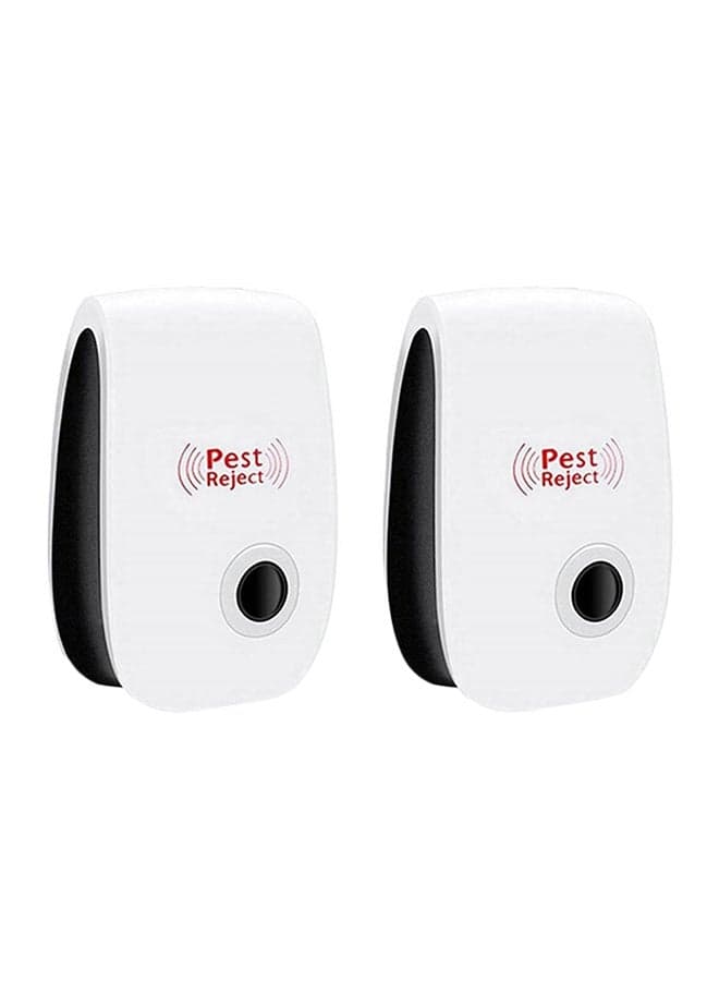 2-Piece Ultrasonic Multipurpose Electronic Pest Repellent White/Black 15cm
