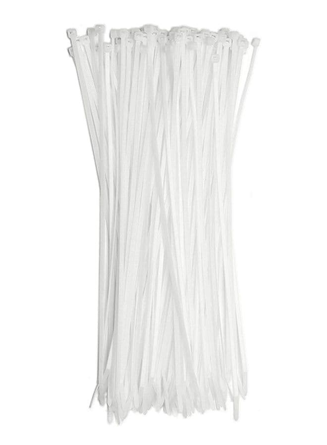 50-Piece Self Locking Zip Tie Set White 15centimeter