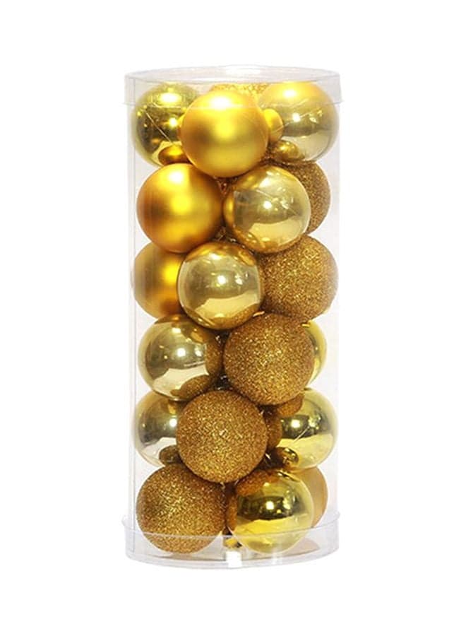 24-Piece Tree Decoration Ball Set Gold 4cm