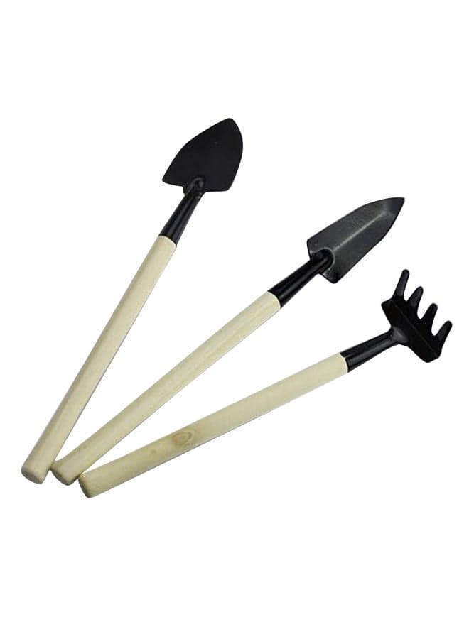 3-Piece Gardening Tool Set Beige/Black