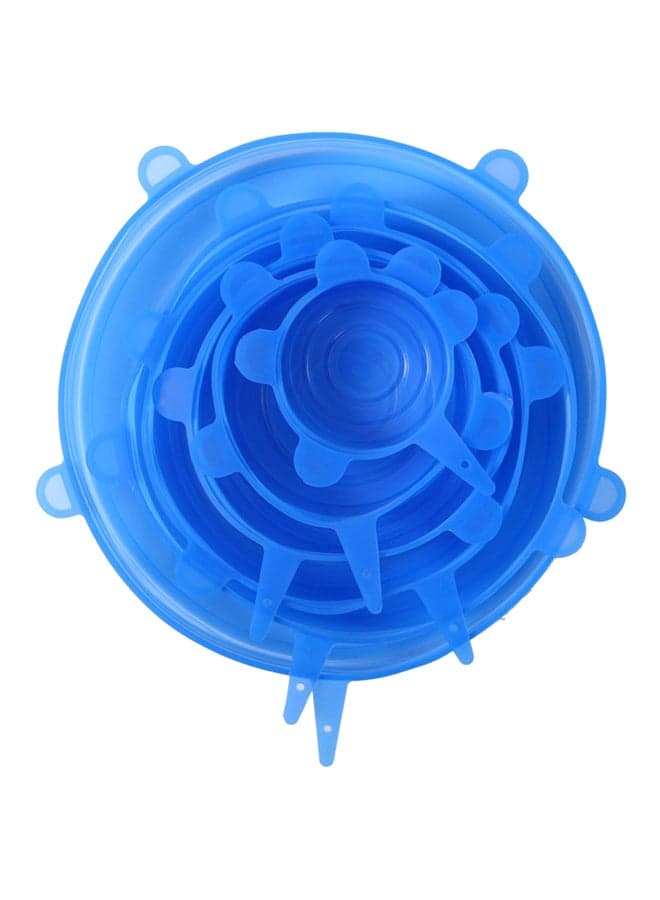 6-Piece Silicone Food Cover Blue
