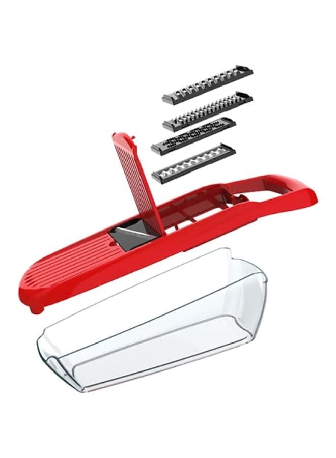 Multifunctional Vegetable Slicer Red/Clear 32x11x11cm
