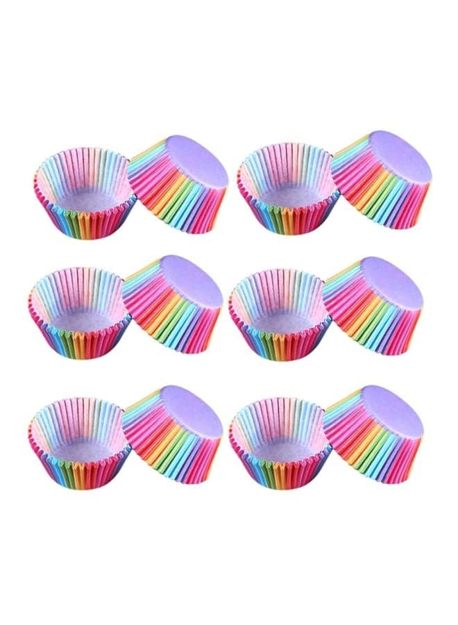 100-Piece Cup Cake Case Set Multicolour 68x68x32mm