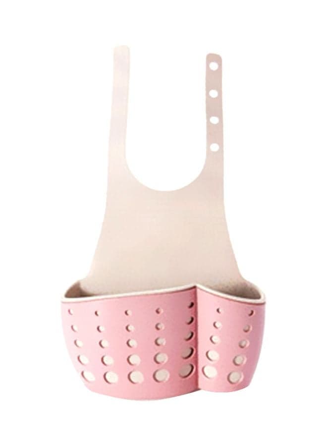 Sink Drain Storage Hanging Basket Pink/Beige 12x5x25cm