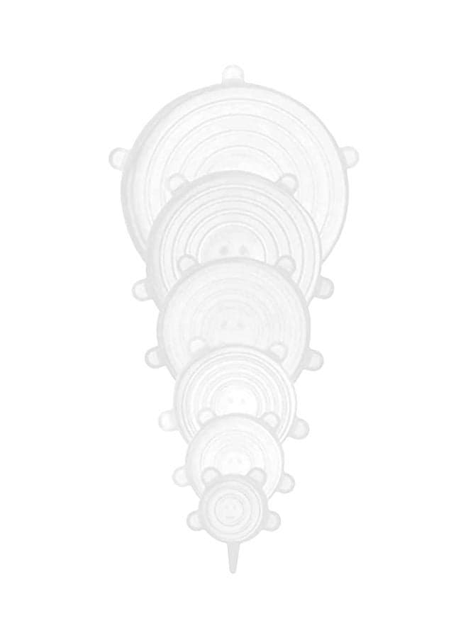 6-Piece Silicone Stretchable Lid Set Clear 6-Piece