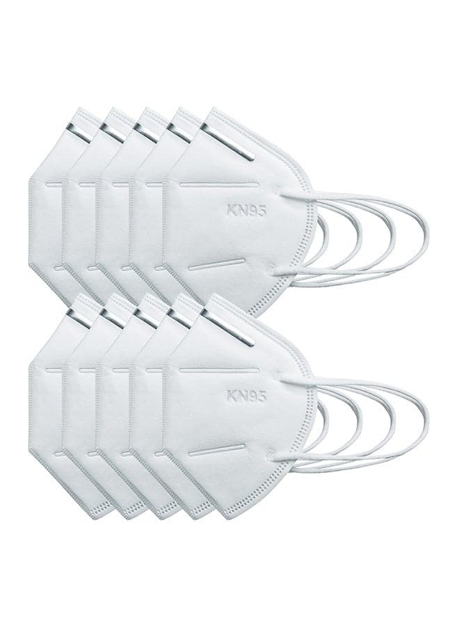 10-Piece KN95 FFP2 4-Layer Disposable Face Mask White 15 x 10 x 5cm
