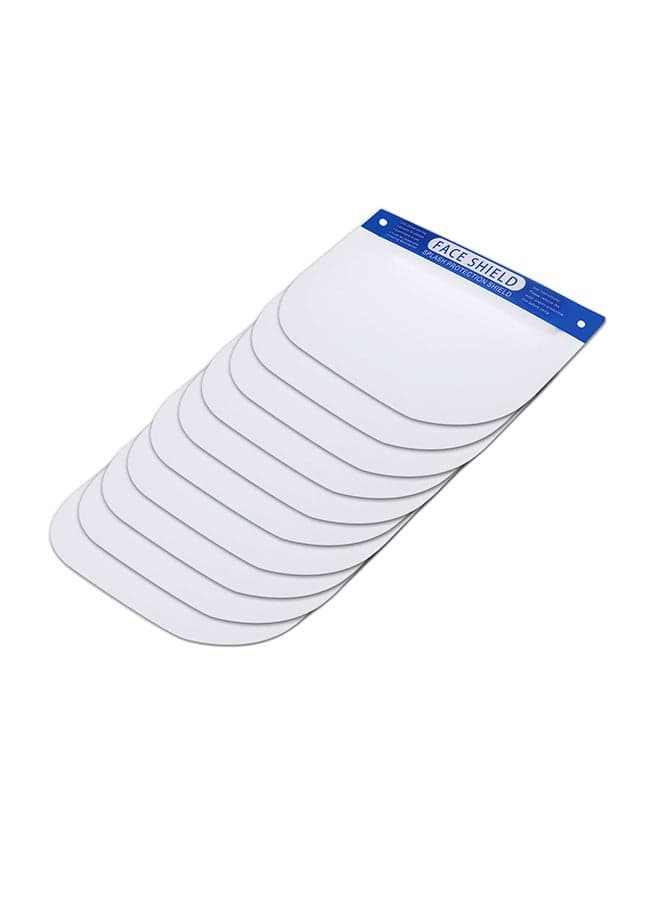 10-Piece Protective Isolation Protective Face Shield Clear 32.5 x 21.5 x 5cm