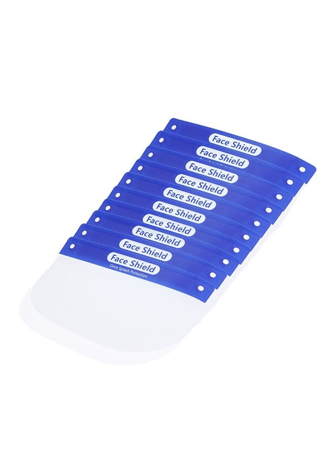 10-Piece Droplets Proof Protective Face Shield Clear 33 x 24 x 0.5cm