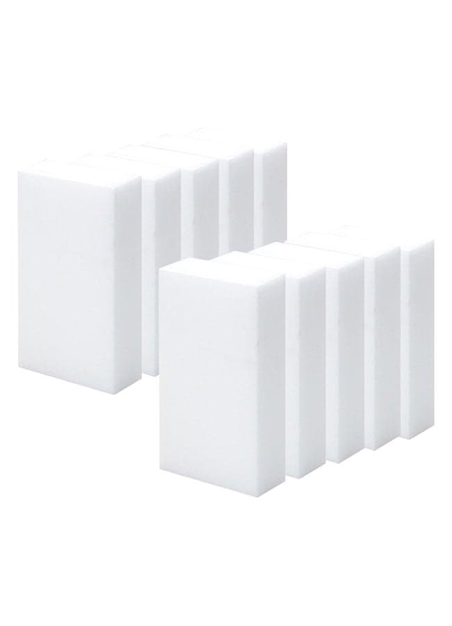 10-Piece Stain Dirt Remover Sponge Set White