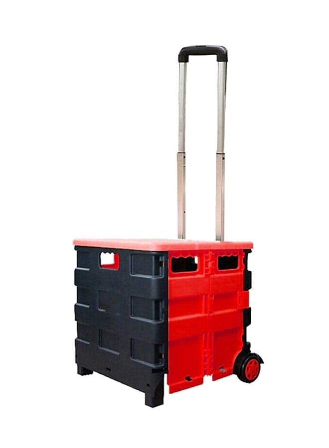 Two Wheeled Folding Shopping Bag Cart Red/Black 14 x 44 x 3.56cm