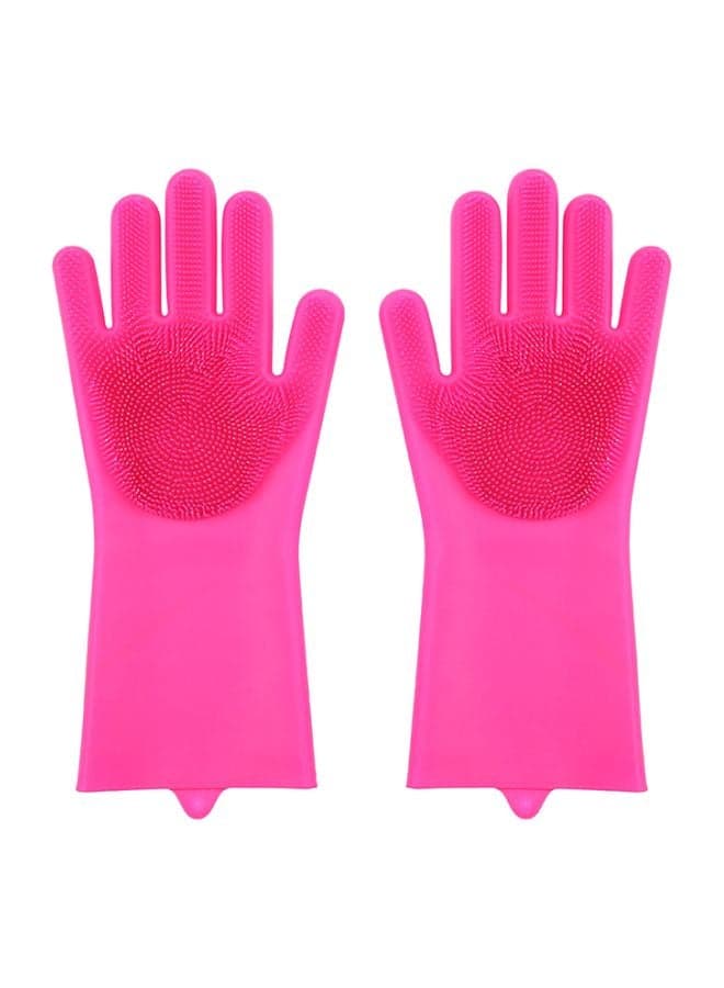 Pair Of Silicone Gloves Pink 35x8x3cm
