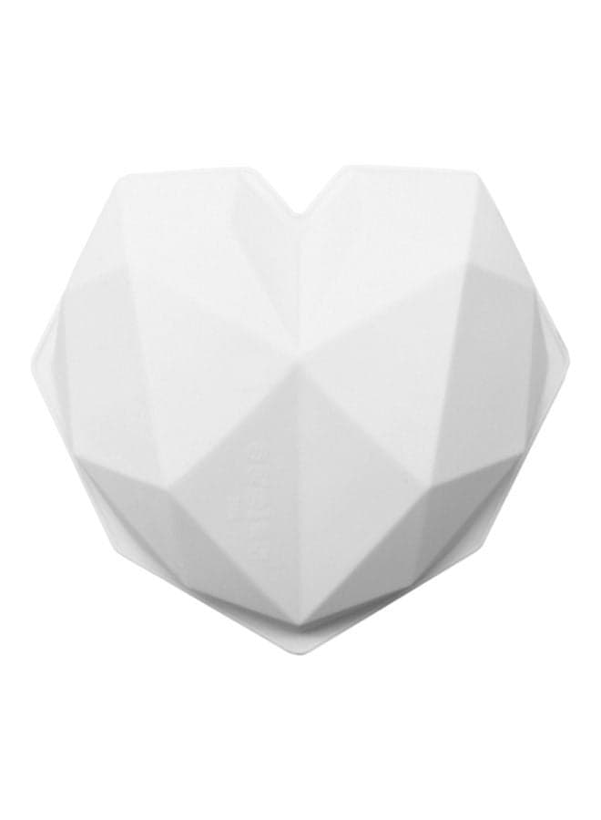 3D Diamond Heart Shaped Mold White 22x22x5cm