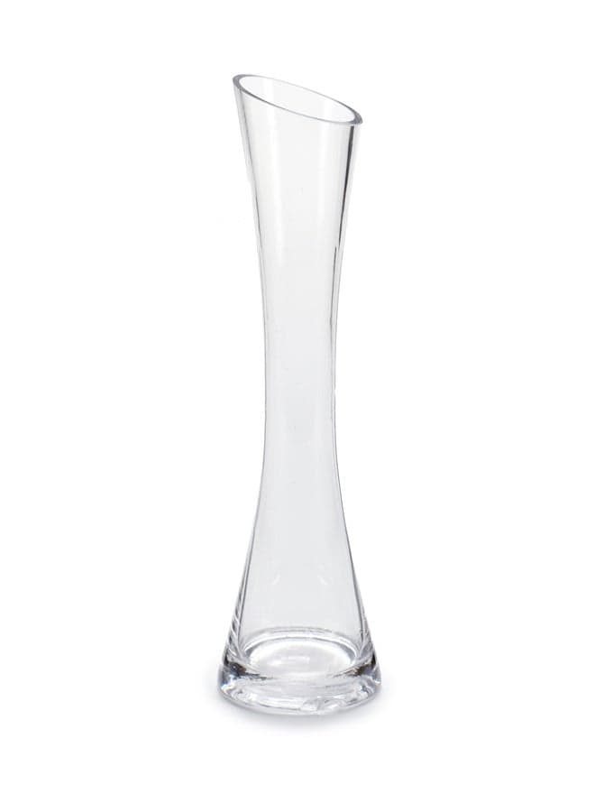 Decorative Conical Shape Glass Vase Clear 6.7x6.7x29.5centimeter