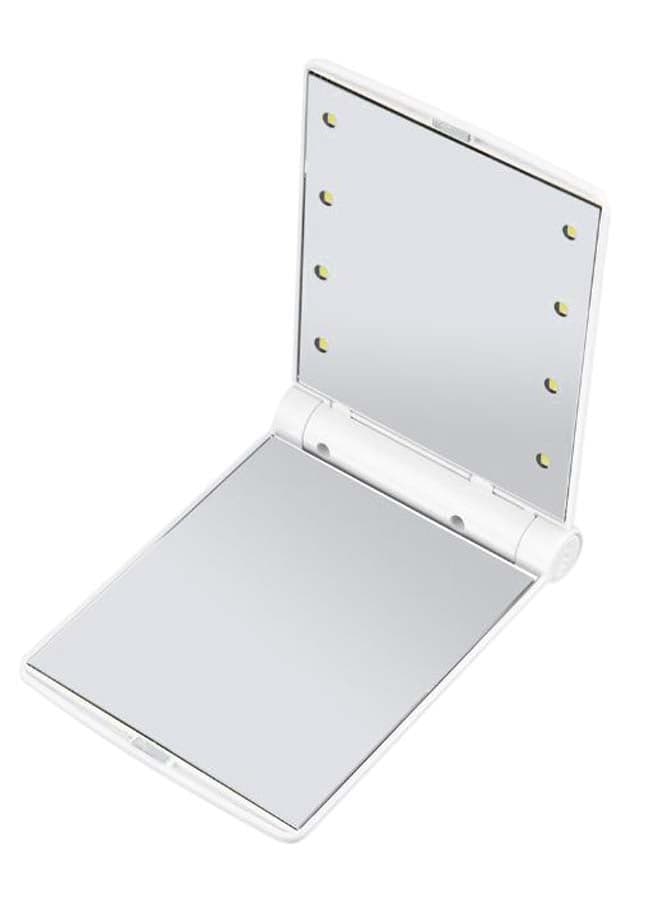 8 LED Lights Lamps Foldable Makeup Mirror White