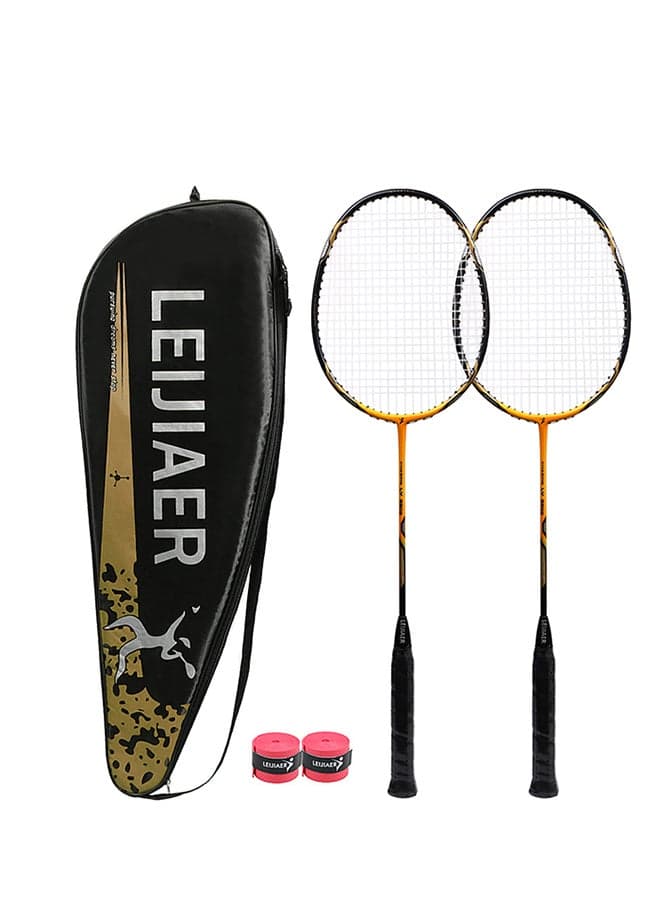 Pair Of Professional Badminton Racket With Case And Grip