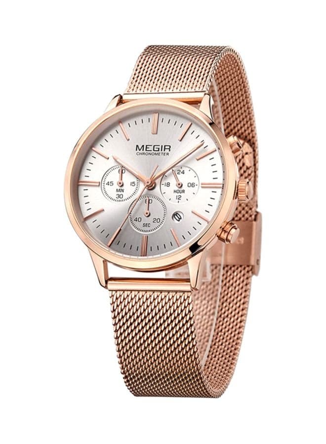 women Water Resistant Chronograph Wrist Watch MS2011L - 36 mm -Rose Gold