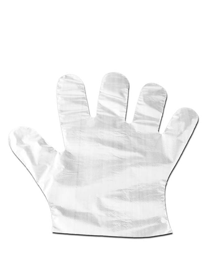 Pair Of 100 Disposable Transparent Food-Grade Gloves Clear