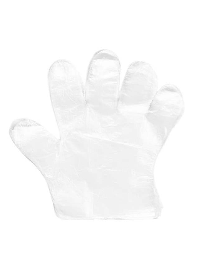 Pair Of 100 Disposable Transparent Food-Grade Gloves Clear
