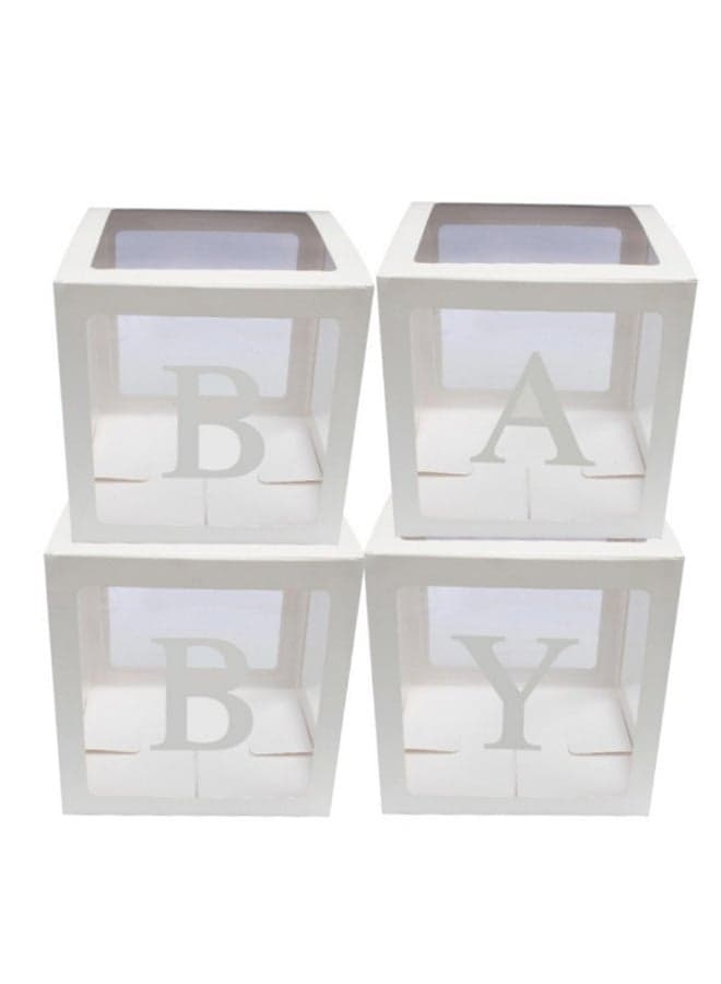 4-Piece Baby Letter Balloon Decoration Box Set 30 x 30cm