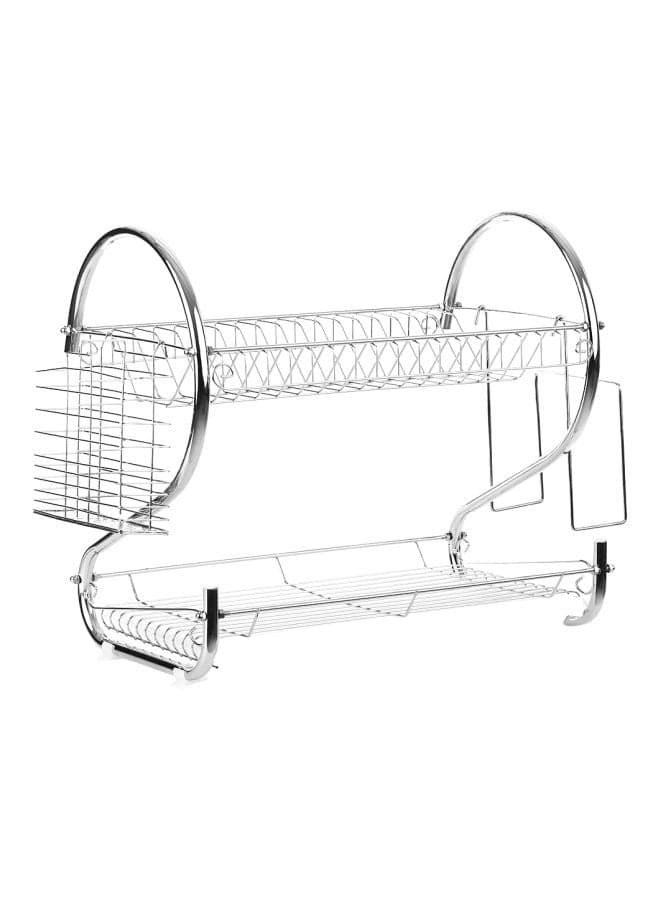 2-Tier Multifunctional Storage Rack Silver 55x38x25cm