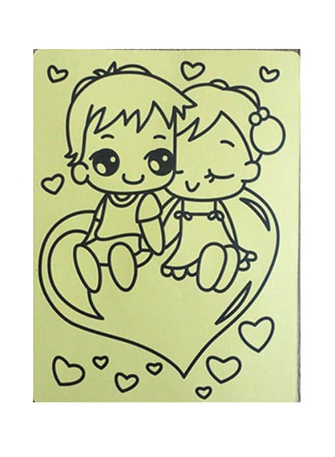 DIY Cartoon Handmade Kids Sand Painting Paper Beige