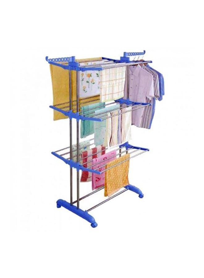 Stainless Steel Clothes Hanger 3 Layers Blue 12cm