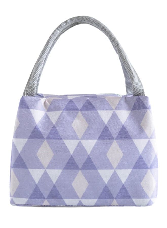 Reusable Lunch Bag Purple/White/Grey 23 x 18centimeter