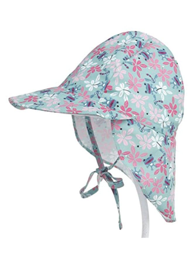 Dragonfly Flowers Print Sun Protection Summer Cap Hat