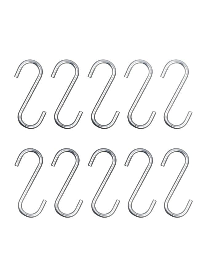 10-Piece S-Shaped Multifunctional Hooks Set Silver 15.5x1.5x11cm