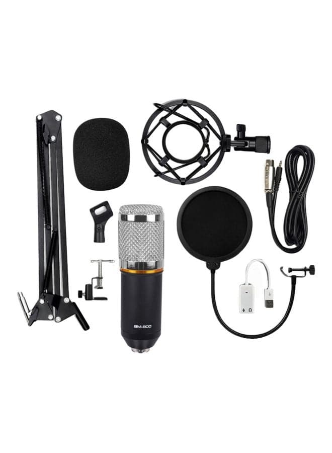 Condenser Microphone With Accessories Set BM-800 Black/Silver