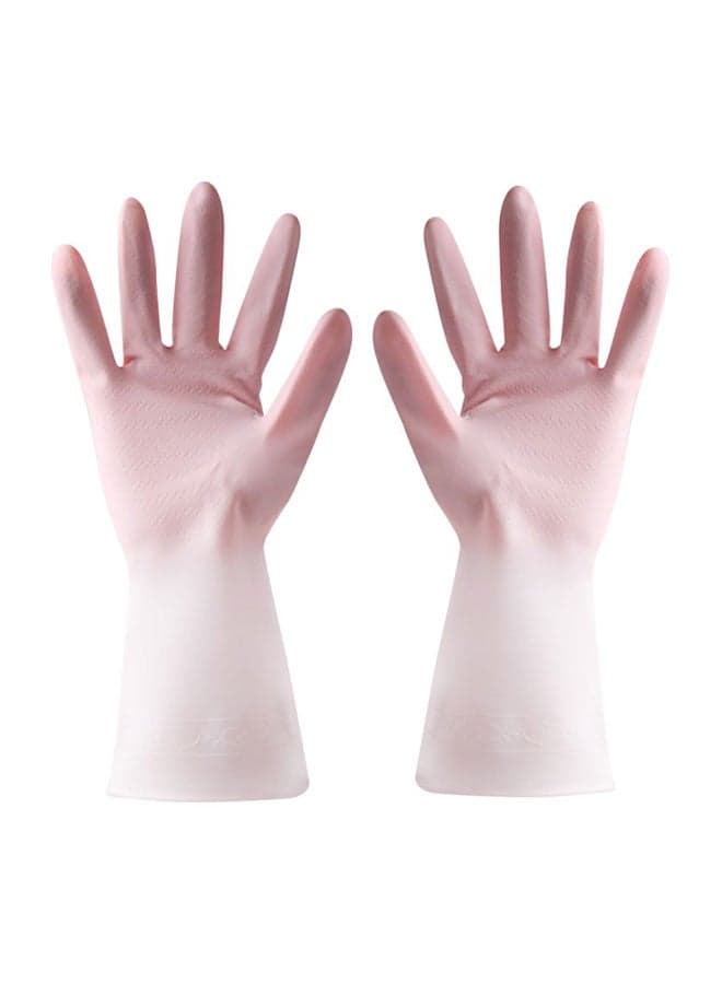 Two Tone Dishwashing Hand Gloves Pink/White L