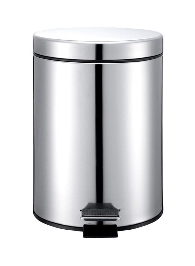 Portable Trash Bin With Pedal Silver/Black 17 x 26cm