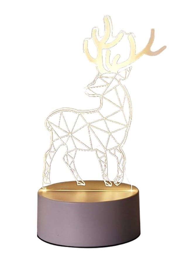 Sika Deer 3D Night Light Table Lamp White/Clear 20.5 x 14.5cm
