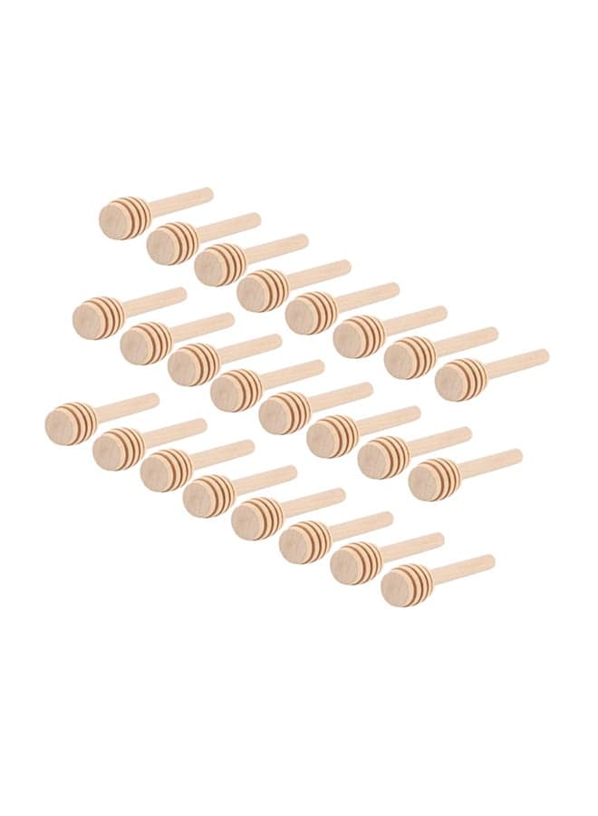 24-Piece Wooden Honey Dipper Stick Beige 19 x 5 x 12cm
