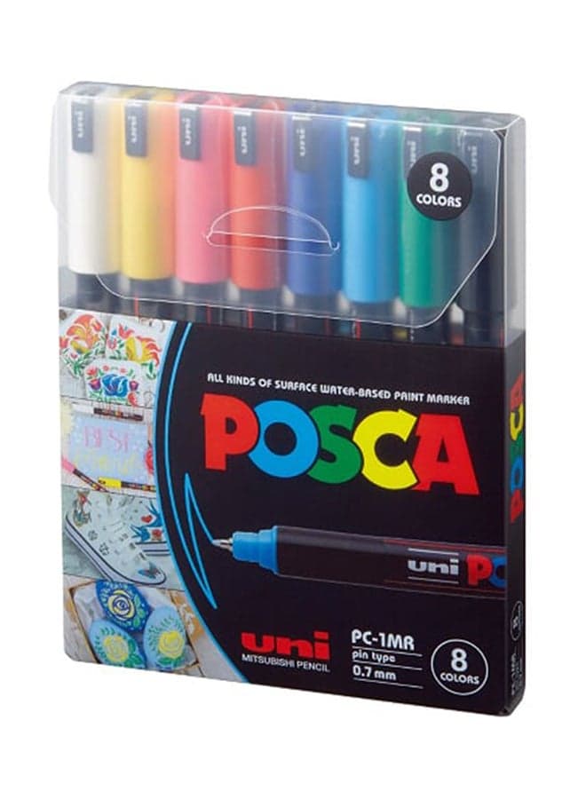 8-Piece Bullet Shaped Paint Marker Set Multicolour