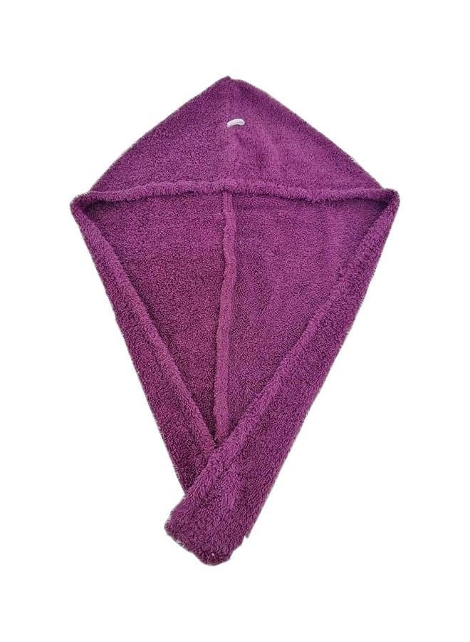 Cotton Terry Hair Towel Wrap Purple 68x23cm