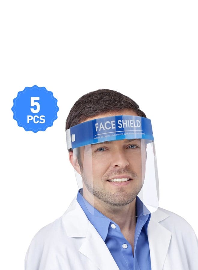 5-Piece Protective Face Shield Clear 0.25kg
