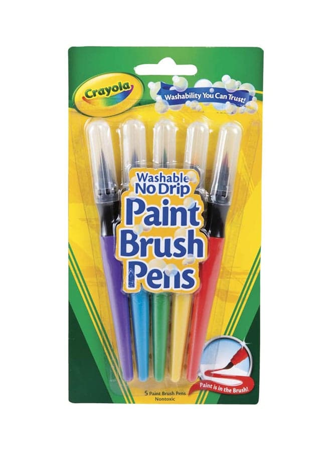 5-Piece Washable No Drip Paint Brush Pens 17 x 124 x 229mm