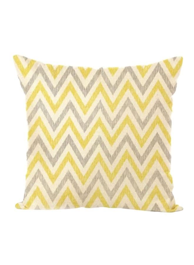 Zigzag Linen Pillowcase Combination Yellow/Grey/White 45x45x1cm