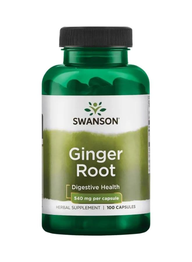 Ginger Root 540mg Herbal Supplement - 100 Capsules