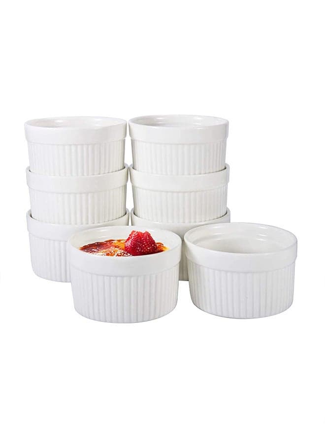 8-Piece Bakeware Set White 10cm