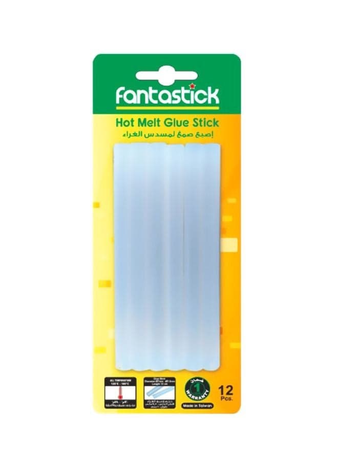 12-Piece Thin Hot Melt Glue Stick Set White