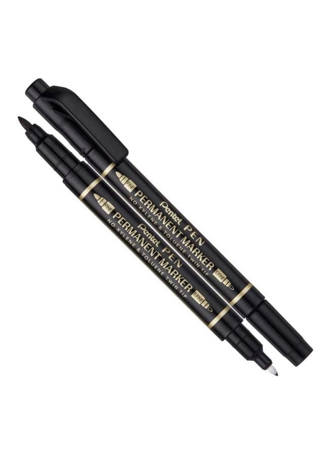 12-Piece Twin Tip Marker Set Black
