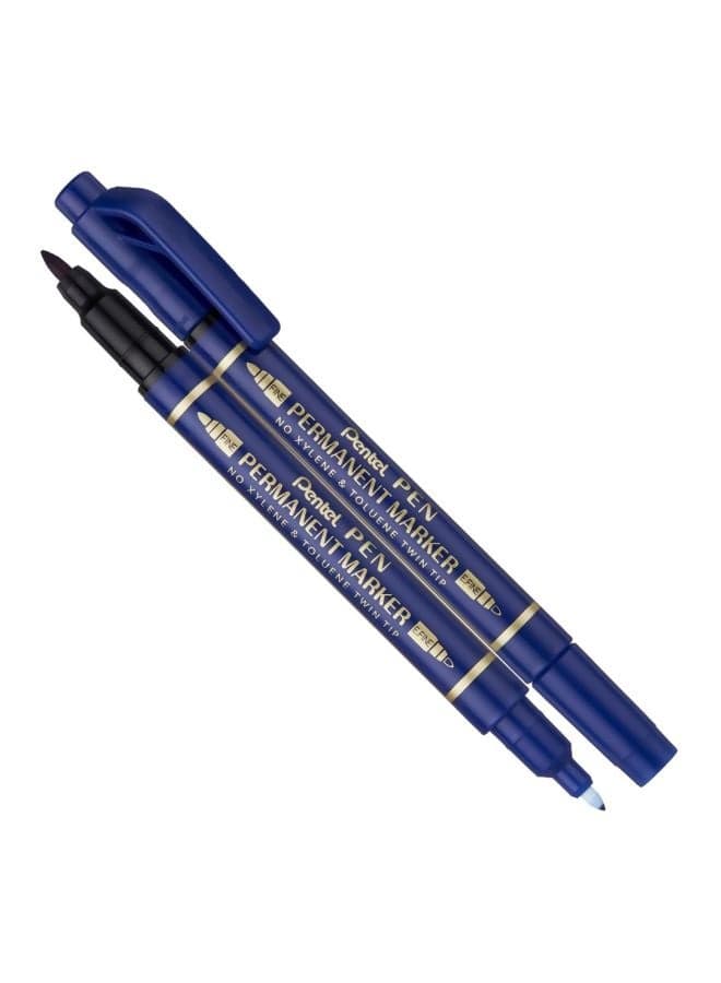 12-Piece Twin Permanent Marker Set Blue