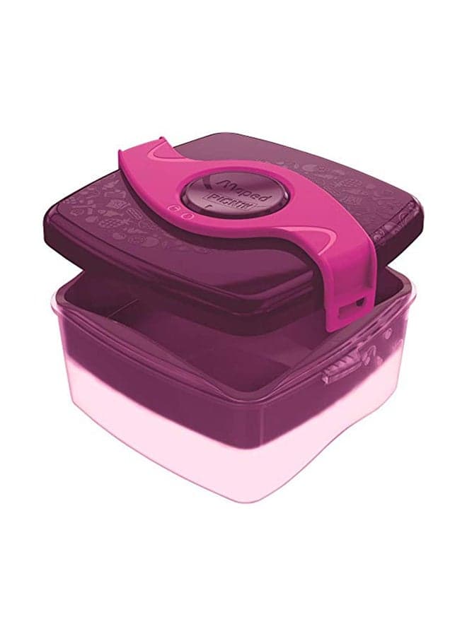 2-In-1 Picnic Origins Lunch Box Pink/Clear 15.3 x 17centimeter