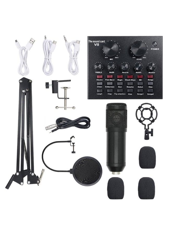 13-Piece Multi-Functional Live Sound Card Set Black/White