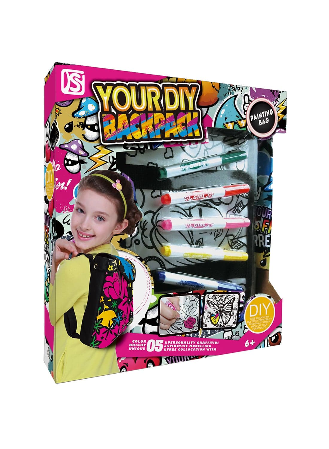 DIY Coloring Backpack With 5 Pen