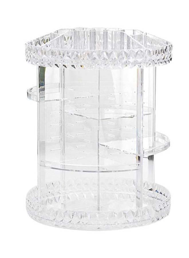 360-Degree Crystal Rotating Makeup Organiser Box Clear